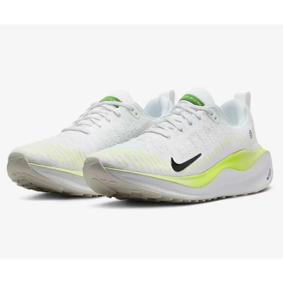 Nike InfinityRN 4 White/Yellow Volt Mens Marathon Running 2023 Shoes NEW - Picture 1 of 8